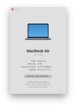 Informazioni su questo Mac