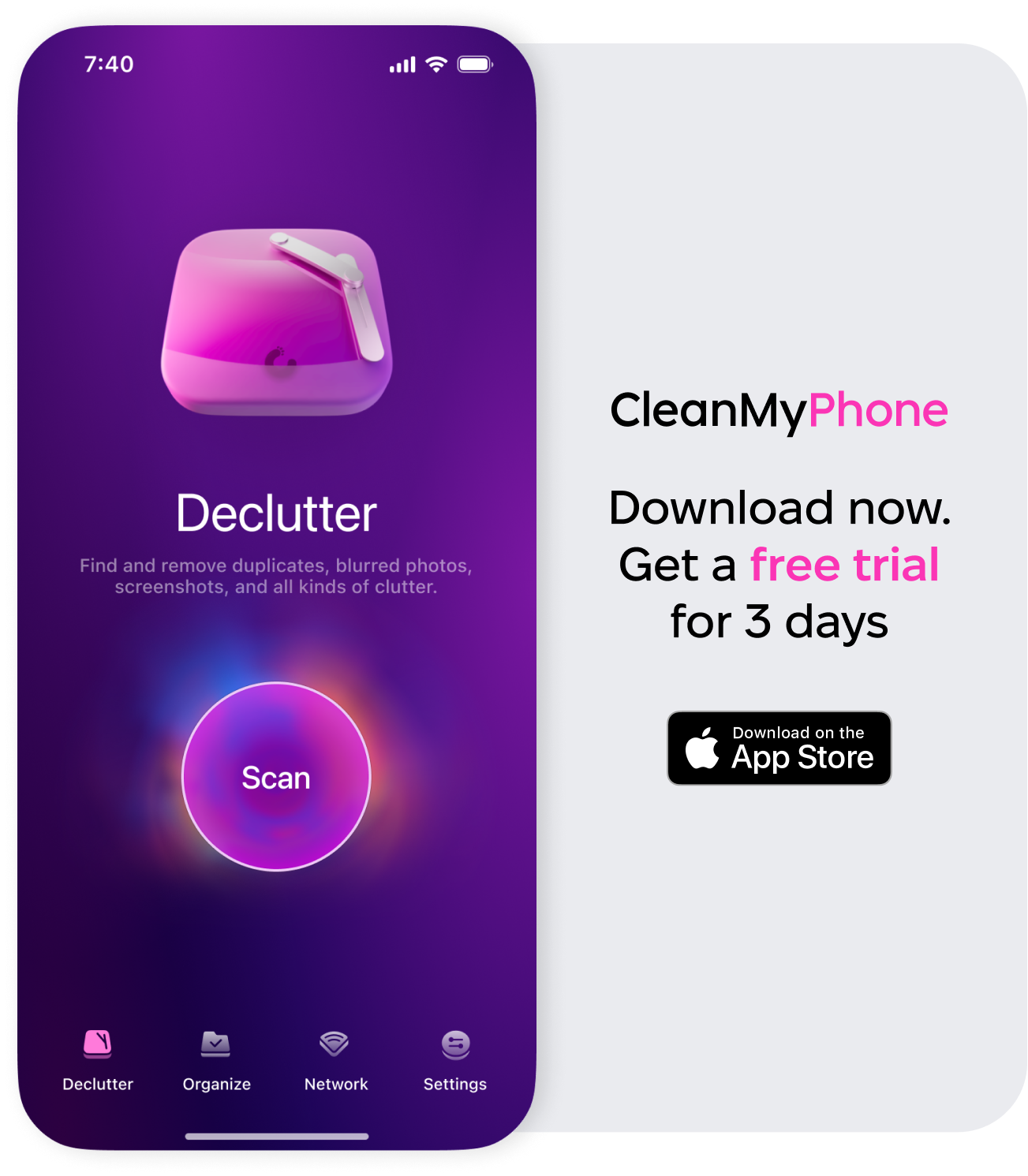 Declutter modul in CleanMy®Phone