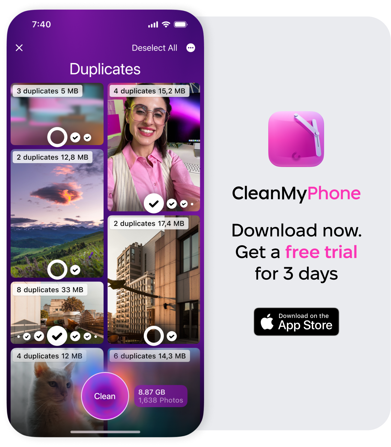Duplicates in CleanMy®Phone app