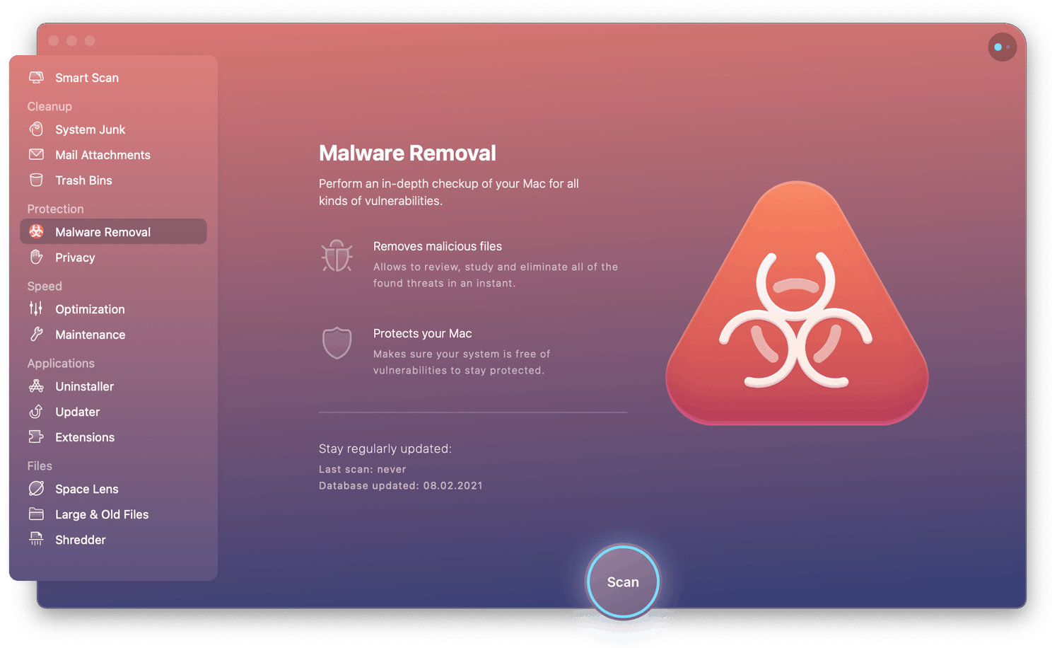 Malware removal module of CleanMyMacX