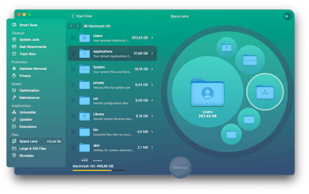 Scan completed in Space lens module in CleanMyMacX