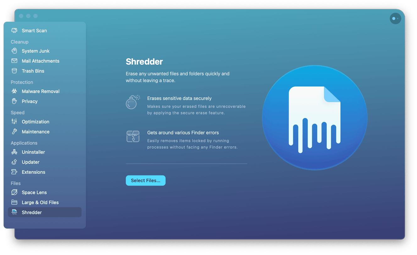 Shredder module of CleanMyMacX