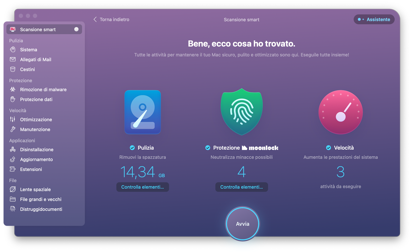 CleanMyMac - Scansione smart completa