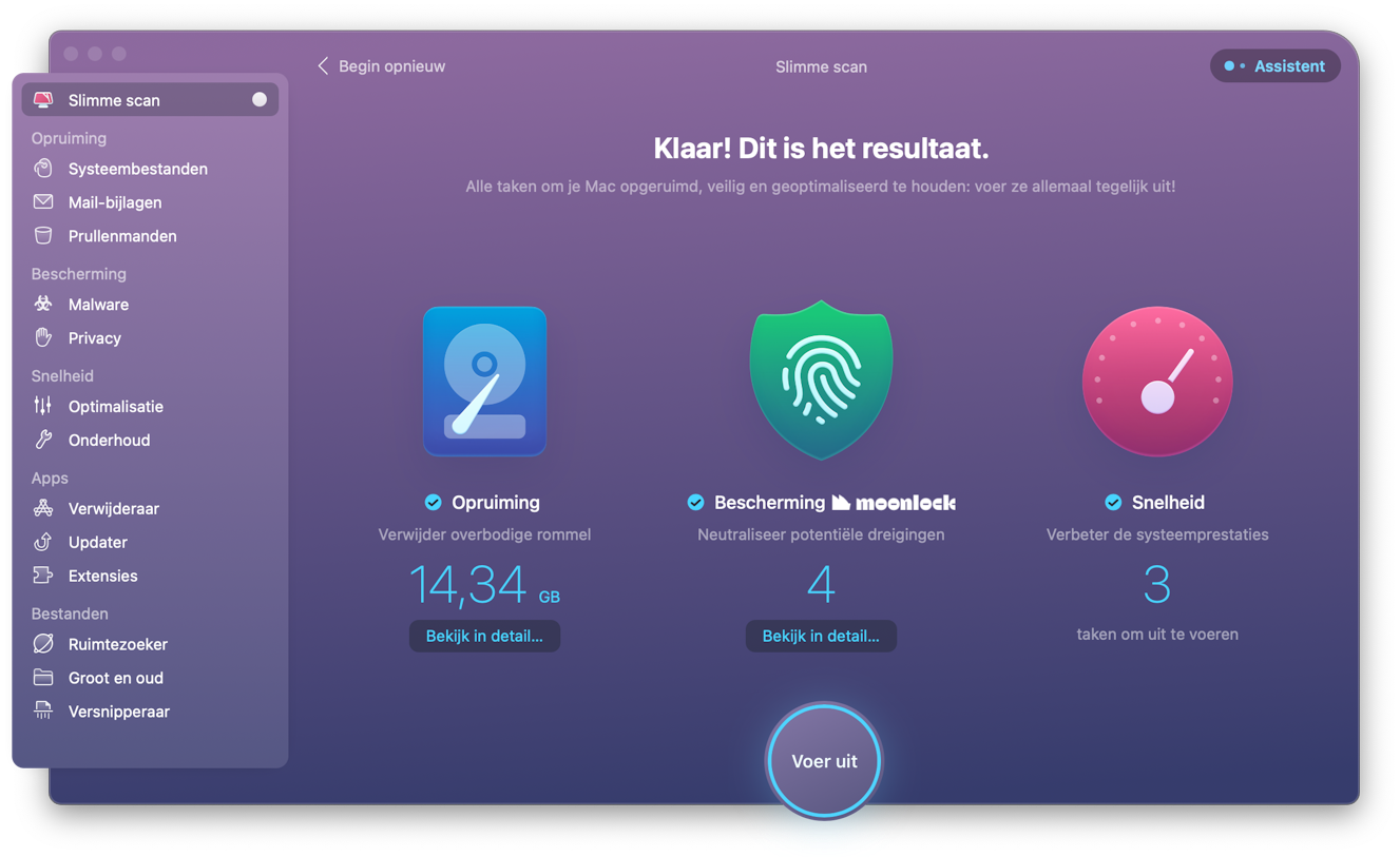 CleanMyMac X - Slimme scan voltooid