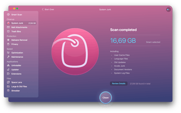 CleanMyMac X - System junk scan complete
