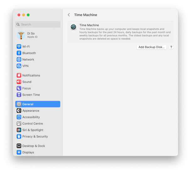 System Preferences - Time Machine