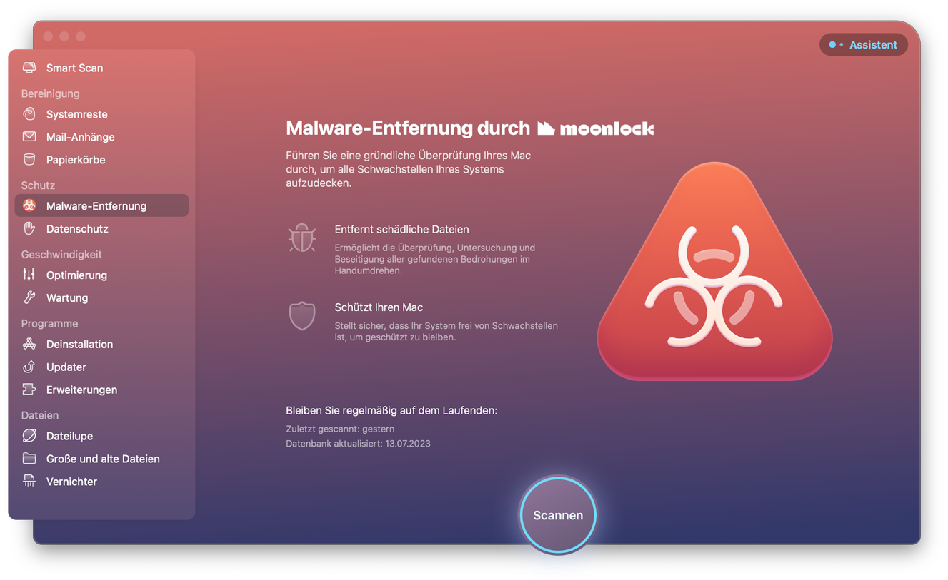 CleanMyMac X – Malware-Entfernung